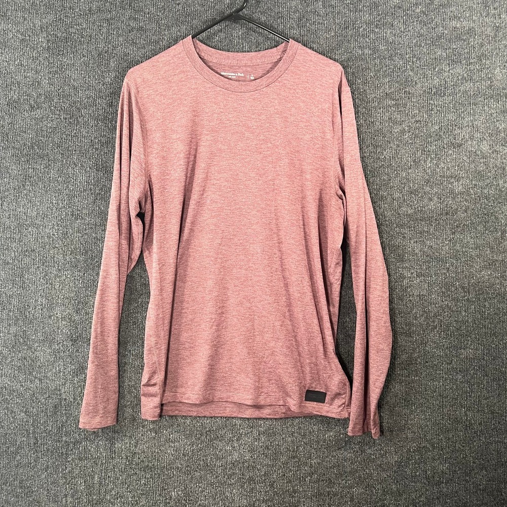 Abercrombie & Fitch Men's L Long Sleeve Performance T-Shirt Heather Pink Rose